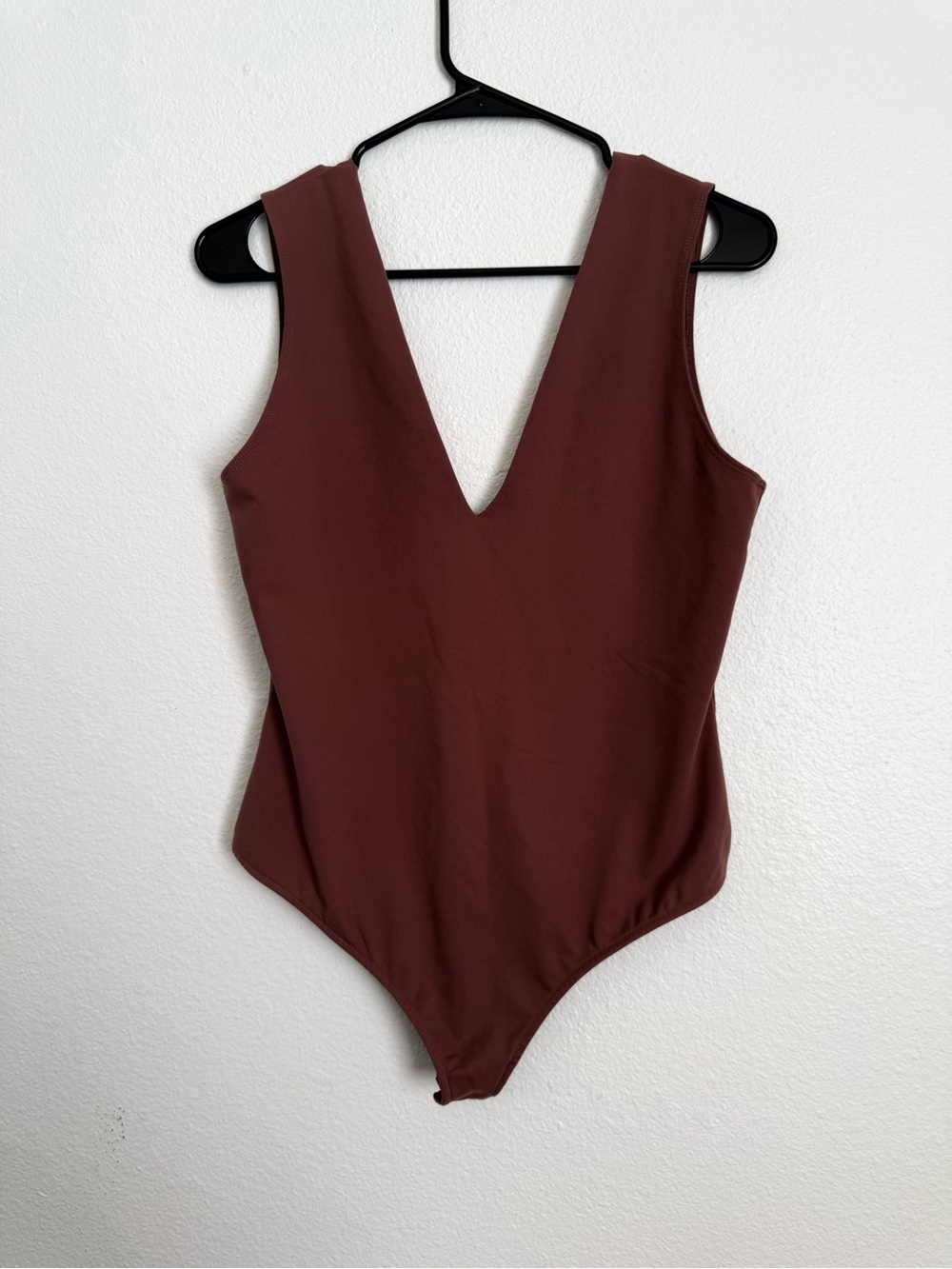 Free People bodysuit size L  old rose Brown V-Neck Bodysuit - Picture 2 of 7
